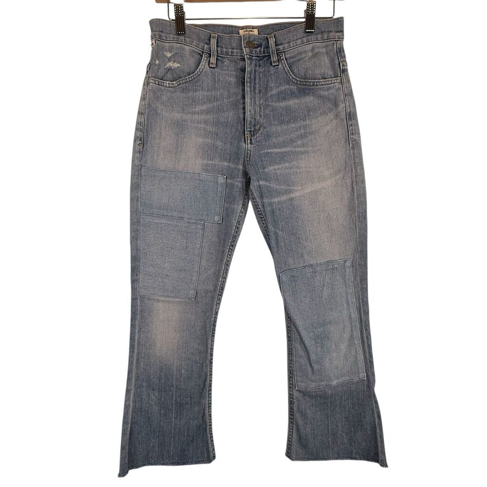 Citizens of Humanity Kaya Denim Cropped Raw Patch Size 27x22 Womens Jeans Blue